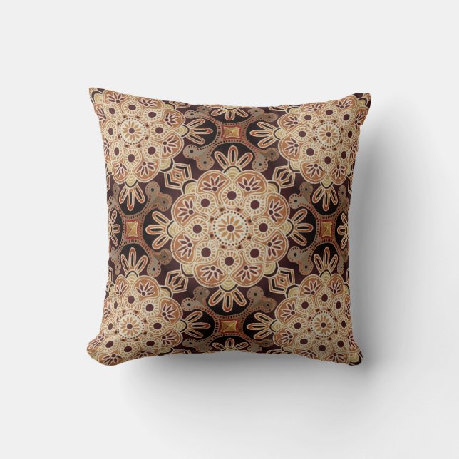 Throw Pillow with brown medallions (Front)