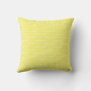 Throw Pillow with Child's Name Yellow HAMbyWG