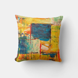 Throw pillow with colourful abstract design