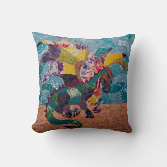 Throw Pillow with Dragon (Front)