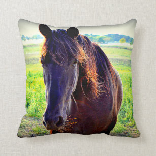 Throw Pillow with Gorgeous Tennessee Walking Horse