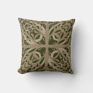 Throw Pillow with green bas-relief