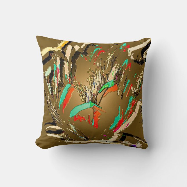 Throw Pillow with Lotus flower design (Front)