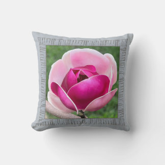 Throw Pillow with Magenta Magnolia
