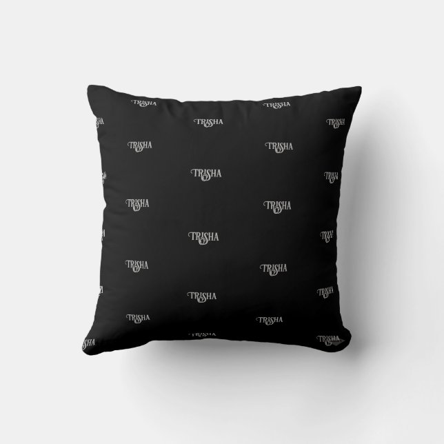 Throw Pillow with Name or Text HAMbyWG (Back)