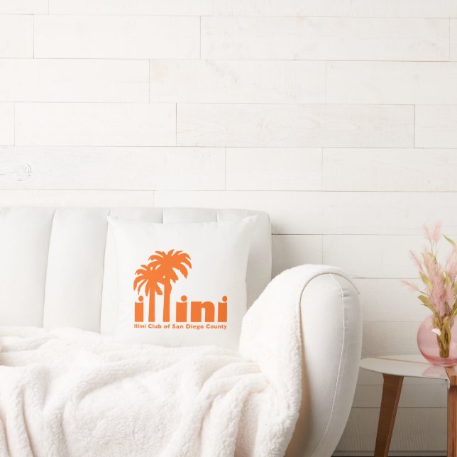 Throw Pillow with San Diego Illini Logo (Couch)