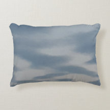 Throw pillow with sky blue design