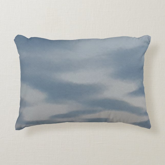 Throw pillow with sky blue design (Front)