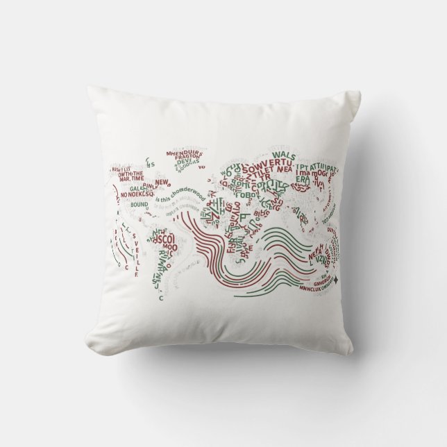 Throw Pillow with typographic Earth design (Front)