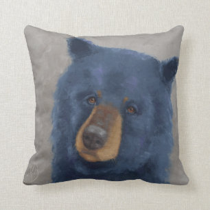 Throw Pillow with Whimsical Bear