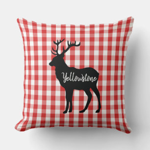 Throw Pillow-Yellowstone Elk Cushion