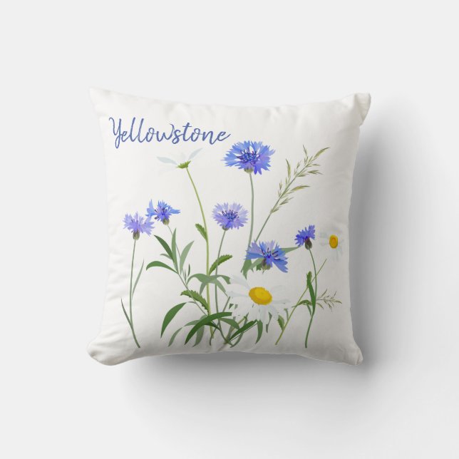 Throw Pillow-Yellowstone Wildflowers Cushion (Front)