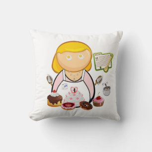 Throw Pillows Eggs Chef Cupcake Bakery