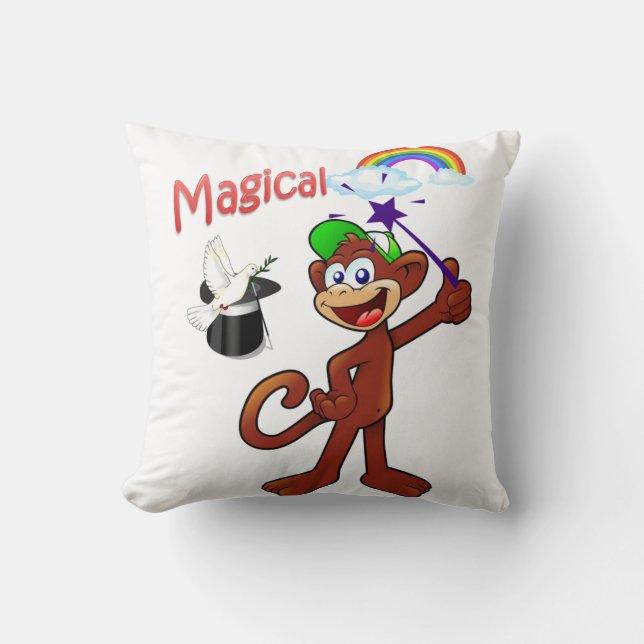Throw Pillows Magical Rainbow Monkey (Front)