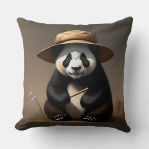 Throw pillows, panda trait einen Hut Cushion