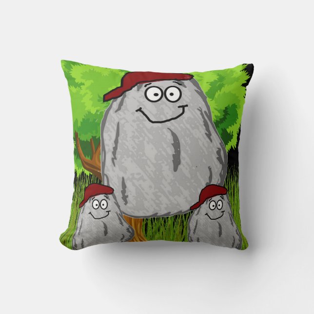 Throw Pillows Rock Men Black (Front)