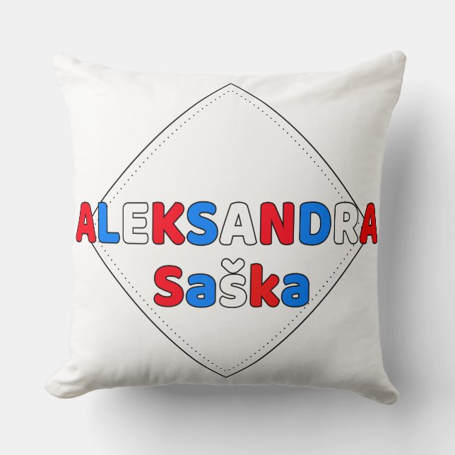 Throw Pillows Serbian name aleksandra latin (Front)