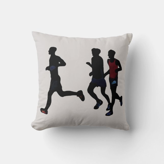 Throw Pillows with 3, three runners silhouettes (Front)