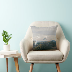 Throw Pillows with Erupting Volcanic Mountains