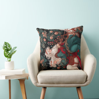 Throw Pilow Victorian Yule Design Cushion