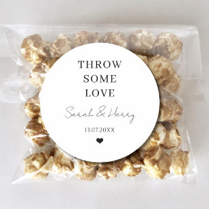 Throw Some Love Custom Wedding Party DIY Confetti Classic Round Sticker
