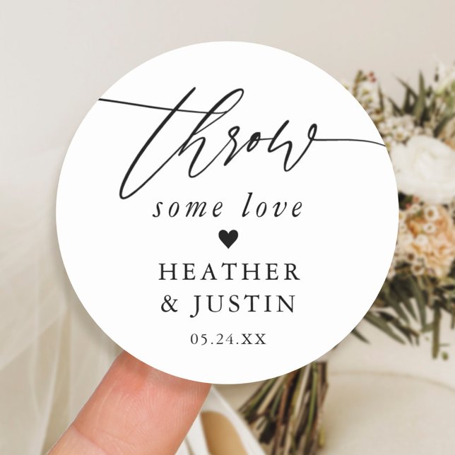 Throw Some love Wedding Confetti  Classic Round Sticker (Creator Uploaded)