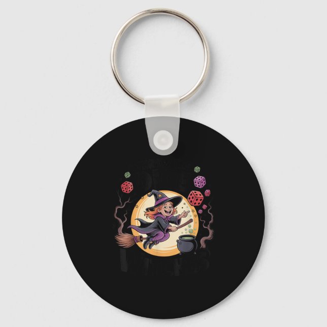 Throw The Dice Witches Halloween Bunco Dice Game D Key Ring (Front)