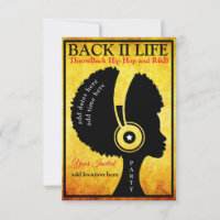 Throwback Hip Hop and R&B Invitation Flat Card