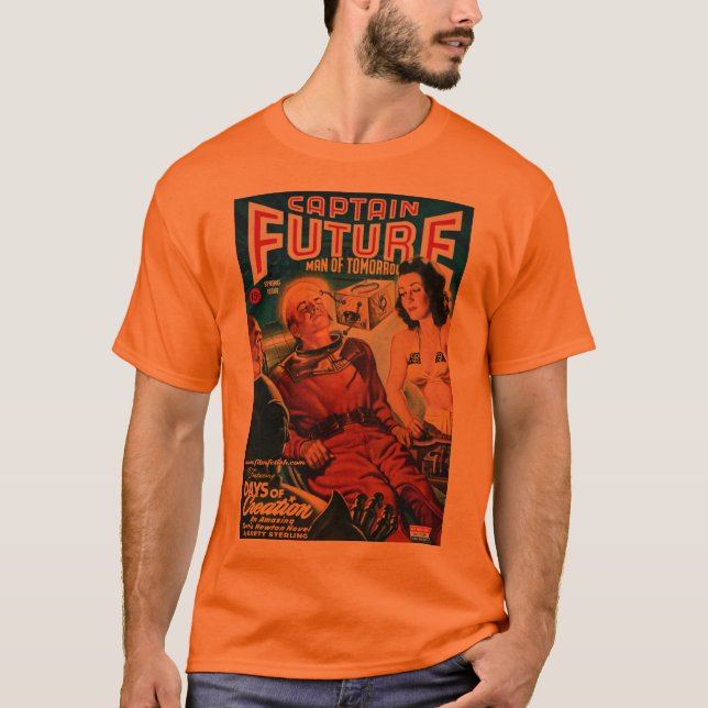 Throwback Space Capt Retro Popular Culture T-Shirt (Front)