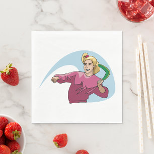 Throwing A Boomerang Napkin