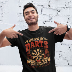 Throwing Darts Breaking Hearts - Funny Dart Player T-Shirt