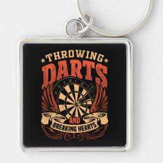 Throwing Darts Breaking Hearts Premium Key Ring