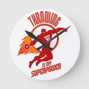 throwing discus is my superpower round clock