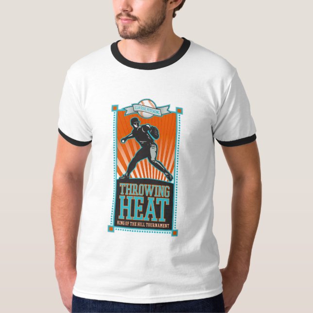 Throwing Heat Baseball T-shirts (Front)