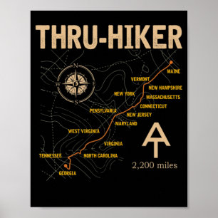 Thruh Hiker Appalachian Trail Hiking Poster