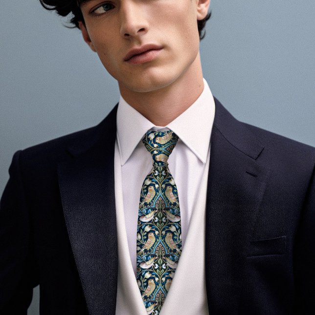 Thrushes Birds William Morris Inspired Men's Tie (Creator Uploaded)