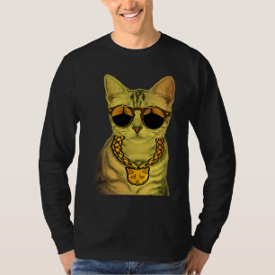 Thug Gangster Sunglasses Chain Gansta Cat Kitty T-Shirt