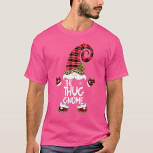 Thug Gnome Buffalo Plaid Matching Family Christmas T-Shirt