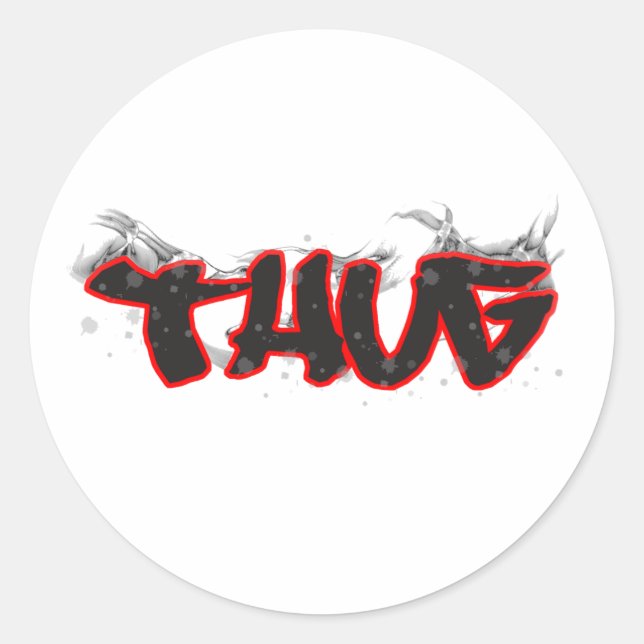 thug graffiti design classic round sticker (Front)