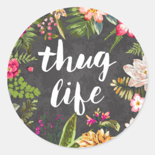 Thug life classic round sticker
