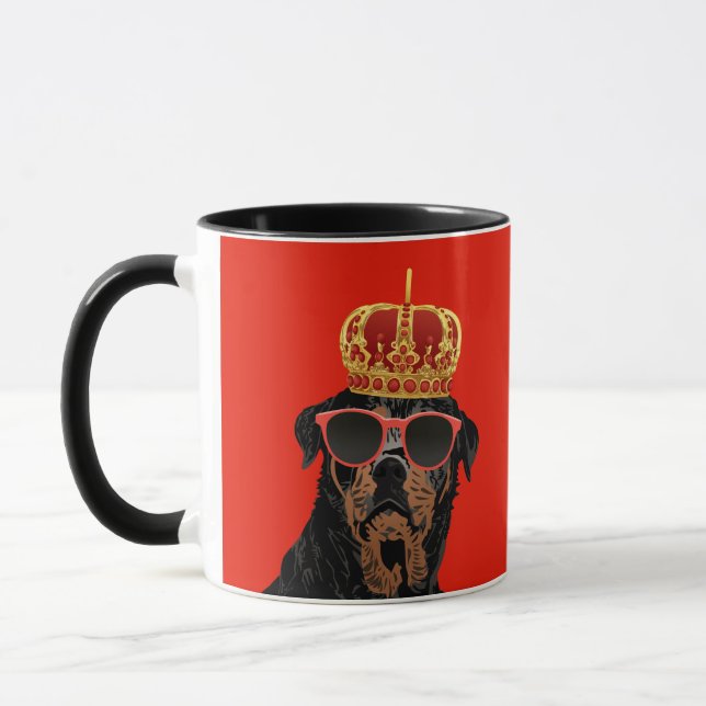 Thug Life King Rottweiler for Rottweiler Parents Mug (Left)