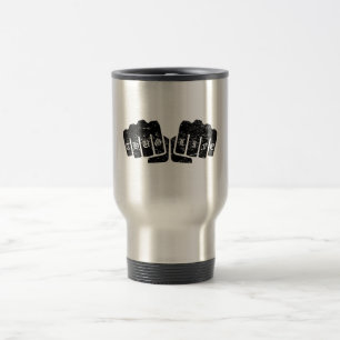 Thug Life Knuckle Tattoo (Distressed) Travel Mug