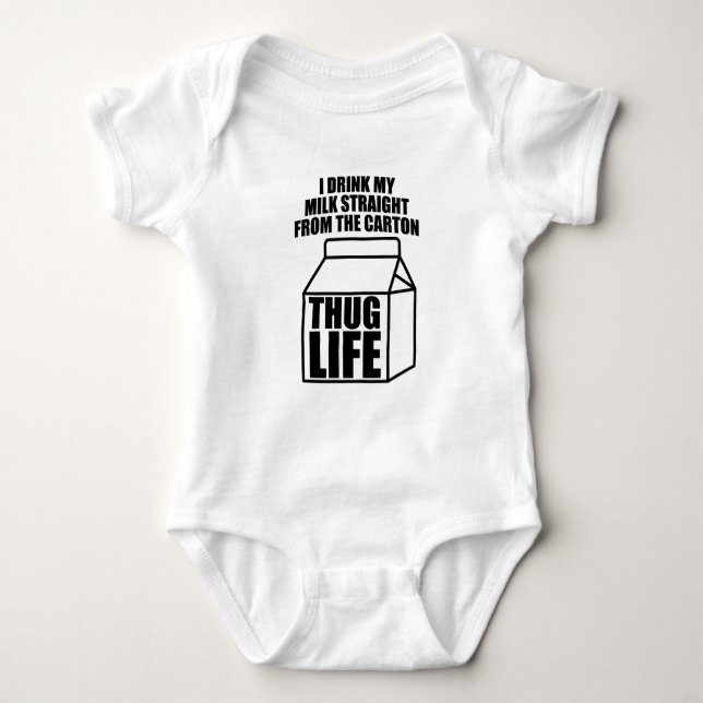 Thug Life Milk Carton Baby Bodysuit (Front)