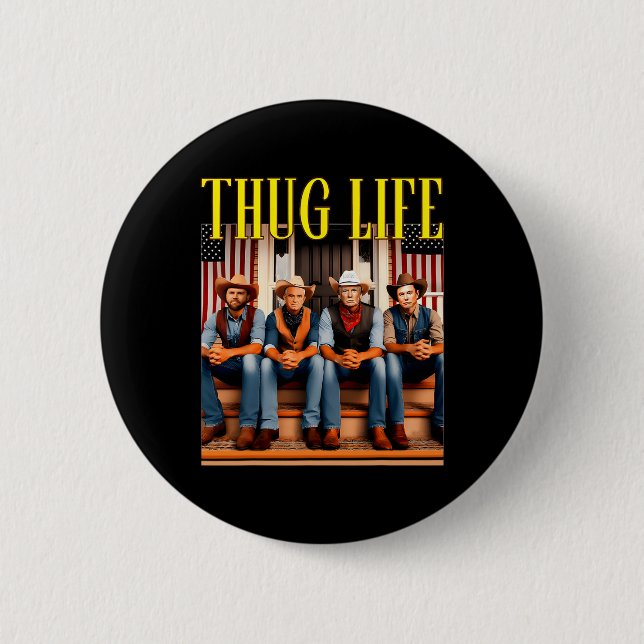 Thug Life Trump Vance Kennedy Elon  6 Cm Round Badge (Front)