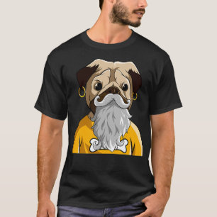 THUG PUG BEARD WITH EARRING T-Shirt