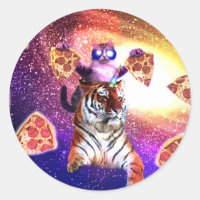 Thug Space Cat On Tiger Unicorn