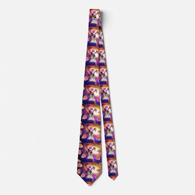 Thug Space Cat On Tiger Unicorn Tie (Front)