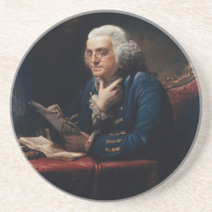 Thumb Portrait, Benjamin Franklin Founding Father Coaster