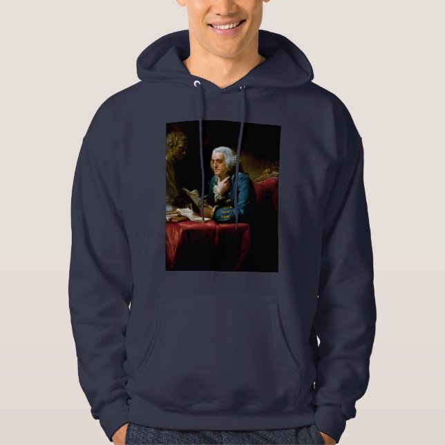 Thumb Portrait, Benjamin Franklin Founding Father Hoodie (Front)