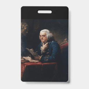 Thumb Portrait, Benjamin Franklin Founding Father ID Badge